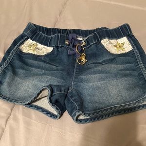 Knit Denim Shorts